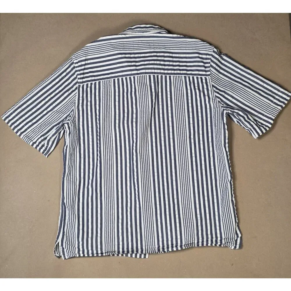 A Kind of Guise Gioia Short Sleeve Shirt in Navy/White Men's Medium Germany *